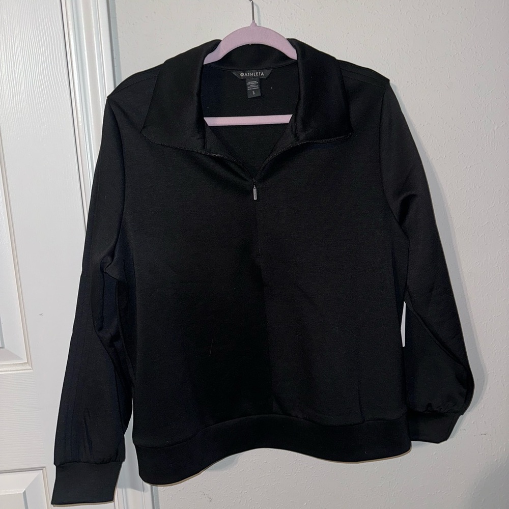 Athleta Black Quarter-Zip Sweatshirt (out of stock)